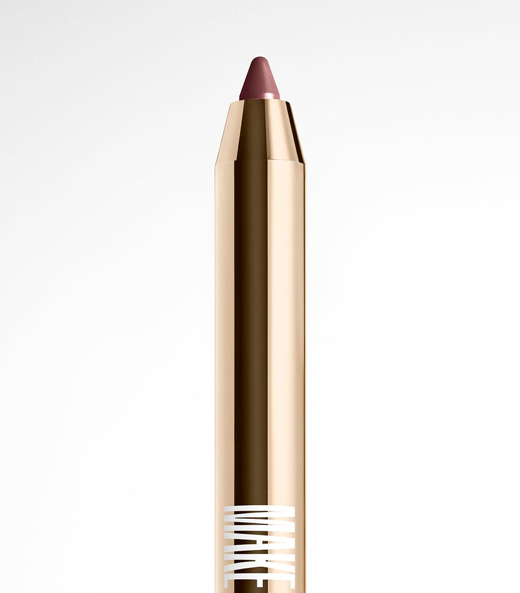 MAKE Beauty Continuum Lip Liner – Long Lasting Creamy Liner with Velvet Matte Finish – Includes Built-In Sharpener and Blending Brush – Highly Pigmented Dusty Pink Lip Color – Shade, Pulse