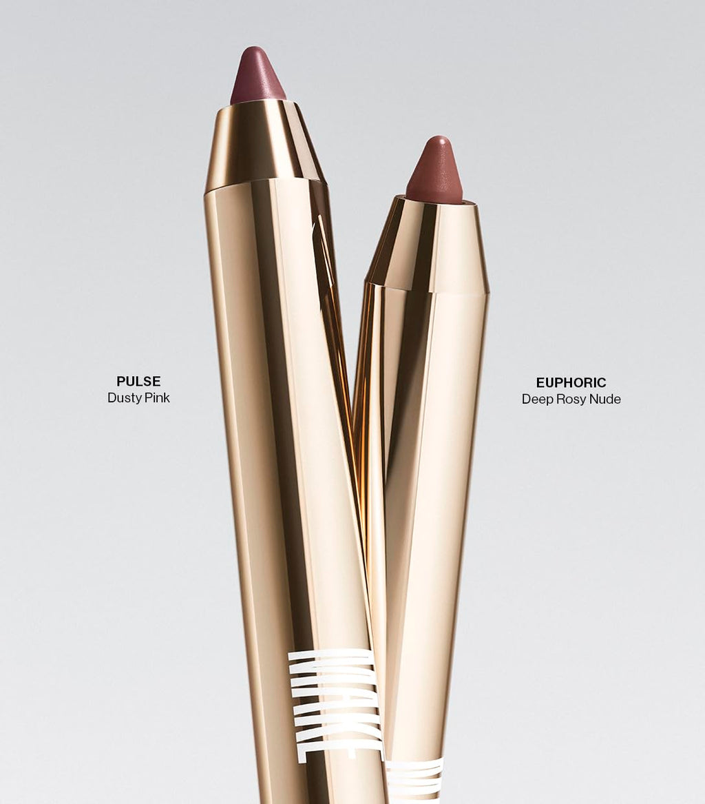 MAKE Beauty Continuum Lip Liner – Long Lasting Creamy Liner with Velvet Matte Finish – Includes Built-In Sharpener and Blending Brush – Highly Pigmented Dusty Pink Lip Color – Shade, Pulse