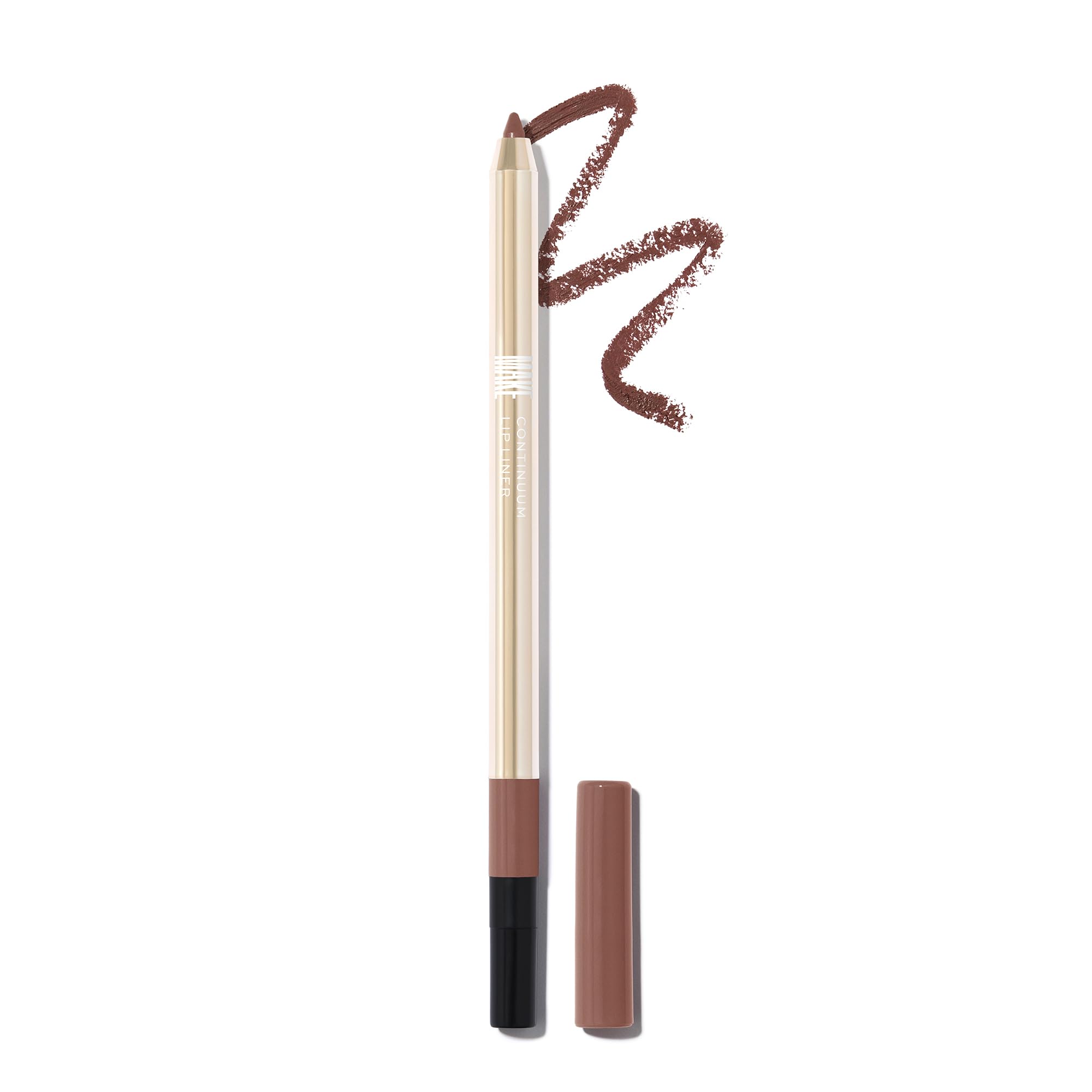 MAKE Beauty Continuum Lip Liner – Long Lasting Creamy Liner with Velvet Matte Finish – Includes Built-In Sharpener and Blending Brush – Highly Pigmented Dusty Pink Lip Color – Shade, Pulse