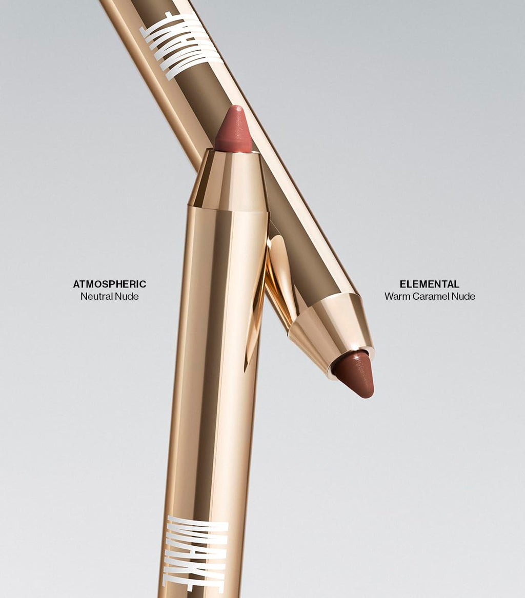 MAKE Beauty Continuum Lip Liner – Long Lasting Creamy Liner with Velvet Matte Finish – Includes Built-In Sharpener and Blending Brush – Highly Pigmented Dusty Pink Lip Color – Shade, Pulse
