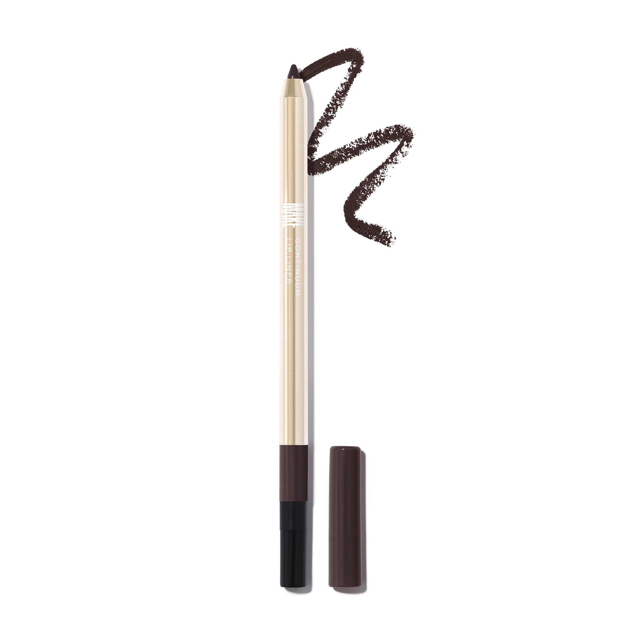 MAKE Beauty Continuum Lip Liner – Long Lasting Creamy Liner with Velvet Matte Finish – Includes Built-In Sharpener and Blending Brush – Highly Pigmented Dusty Pink Lip Color – Shade, Pulse