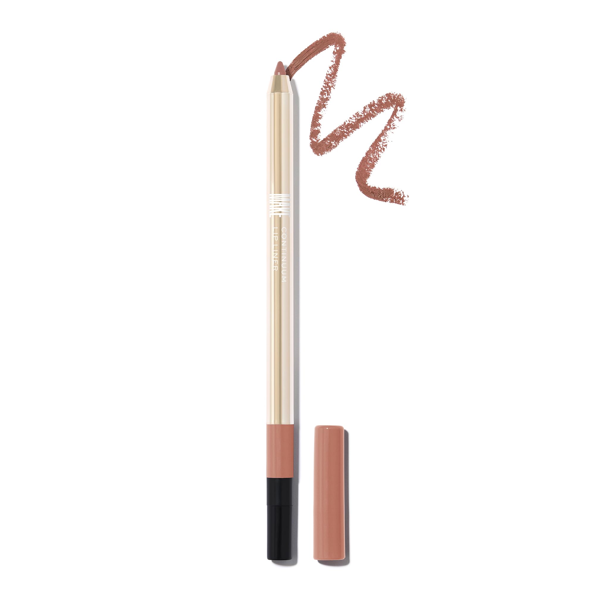 MAKE Beauty Continuum Lip Liner – Long Lasting Creamy Liner with Velvet Matte Finish – Includes Built-In Sharpener and Blending Brush – Highly Pigmented Dusty Pink Lip Color – Shade, Pulse