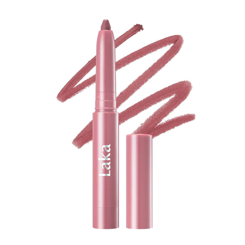 Laka Lip Liner - Smooth & Blendable Soft Matte Lip Contour Pencil for Shaping & Overlining Lips | Waterproof Formula, Oil-Cleanse Off, Long-Lasting Wear | #02 Suede Pink (Cool Nude Pink)