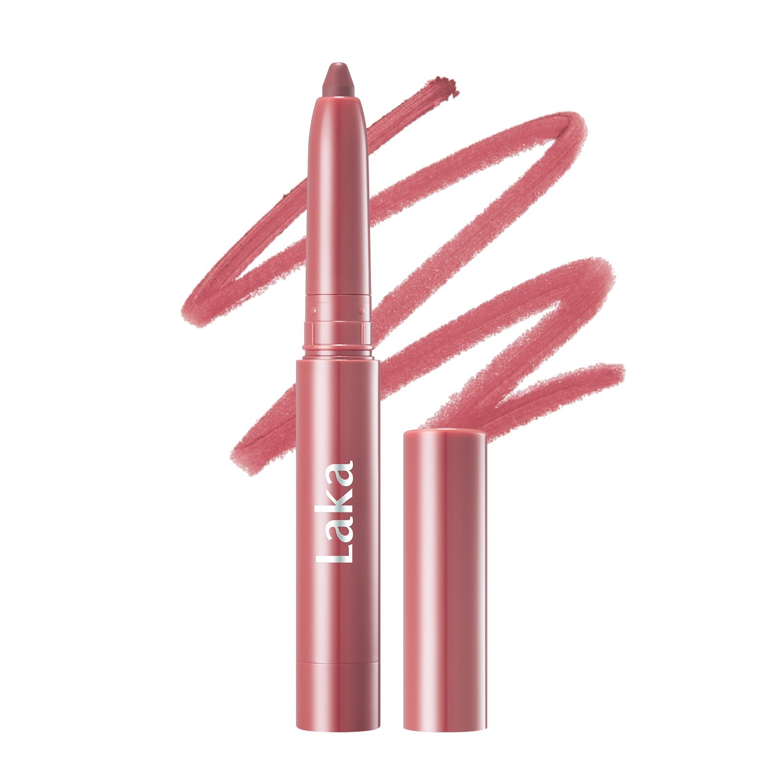 Laka Lip Liner - Smooth & Blendable Soft Matte Lip Contour Pencil for Shaping & Overlining Lips | Waterproof Formula, Oil-Cleanse Off, Long-Lasting Wear | #02 Suede Pink (Cool Nude Pink)