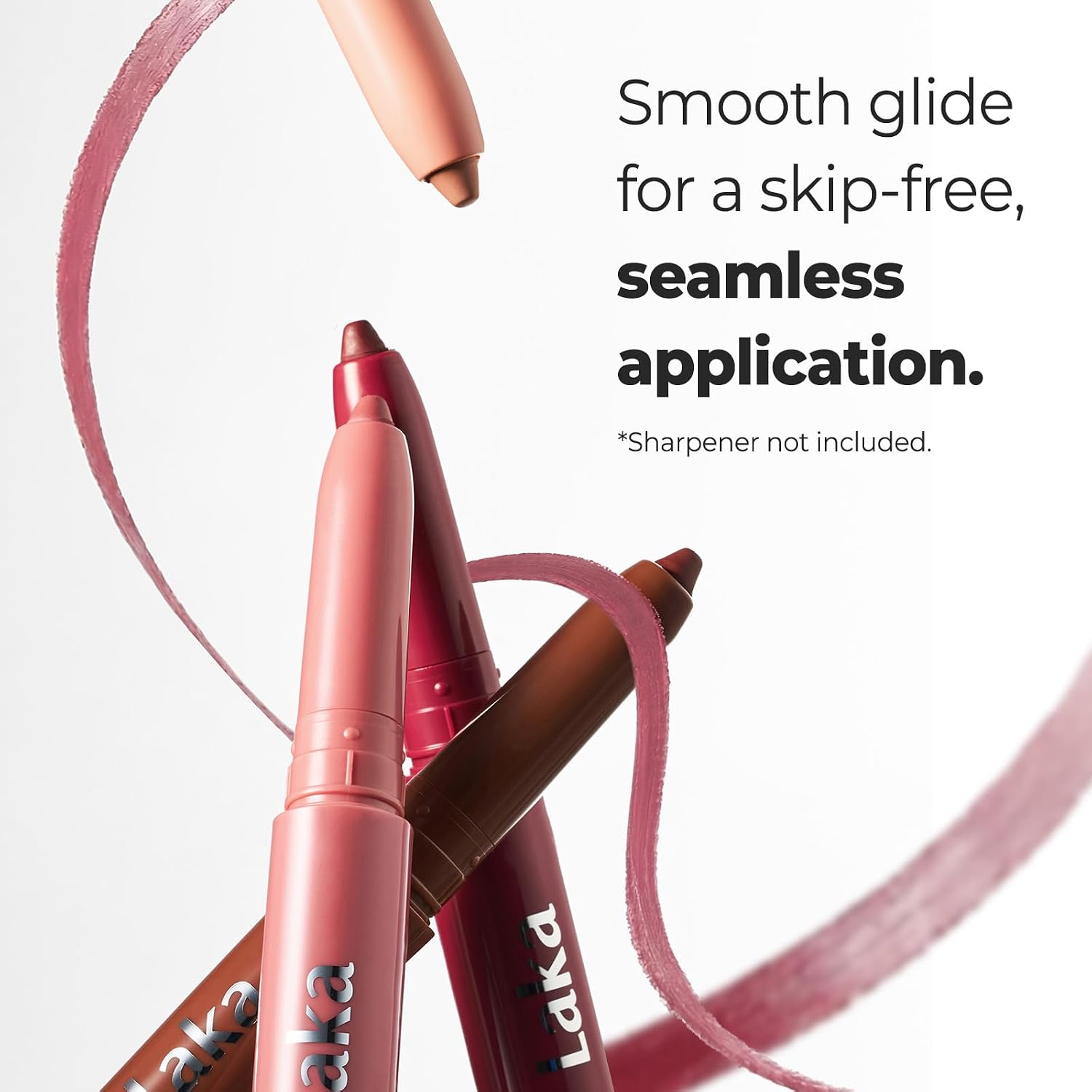 Laka Lip Liner - Smooth & Blendable Soft Matte Lip Contour Pencil for Shaping & Overlining Lips | Waterproof Formula, Oil-Cleanse Off, Long-Lasting Wear | #02 Suede Pink (Cool Nude Pink)