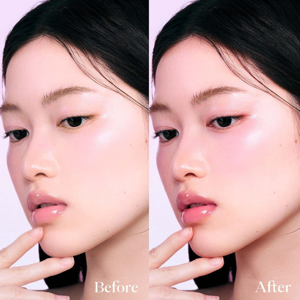 JOOCYEE AURA Glazed Blush Highlighter Luminous Powder Blush - Pink Glow | Dewy Finish Micro-Milled Skin Smoothing Face Brightener Baked Powder All-Day Radiance Natural Clean Makeup Women