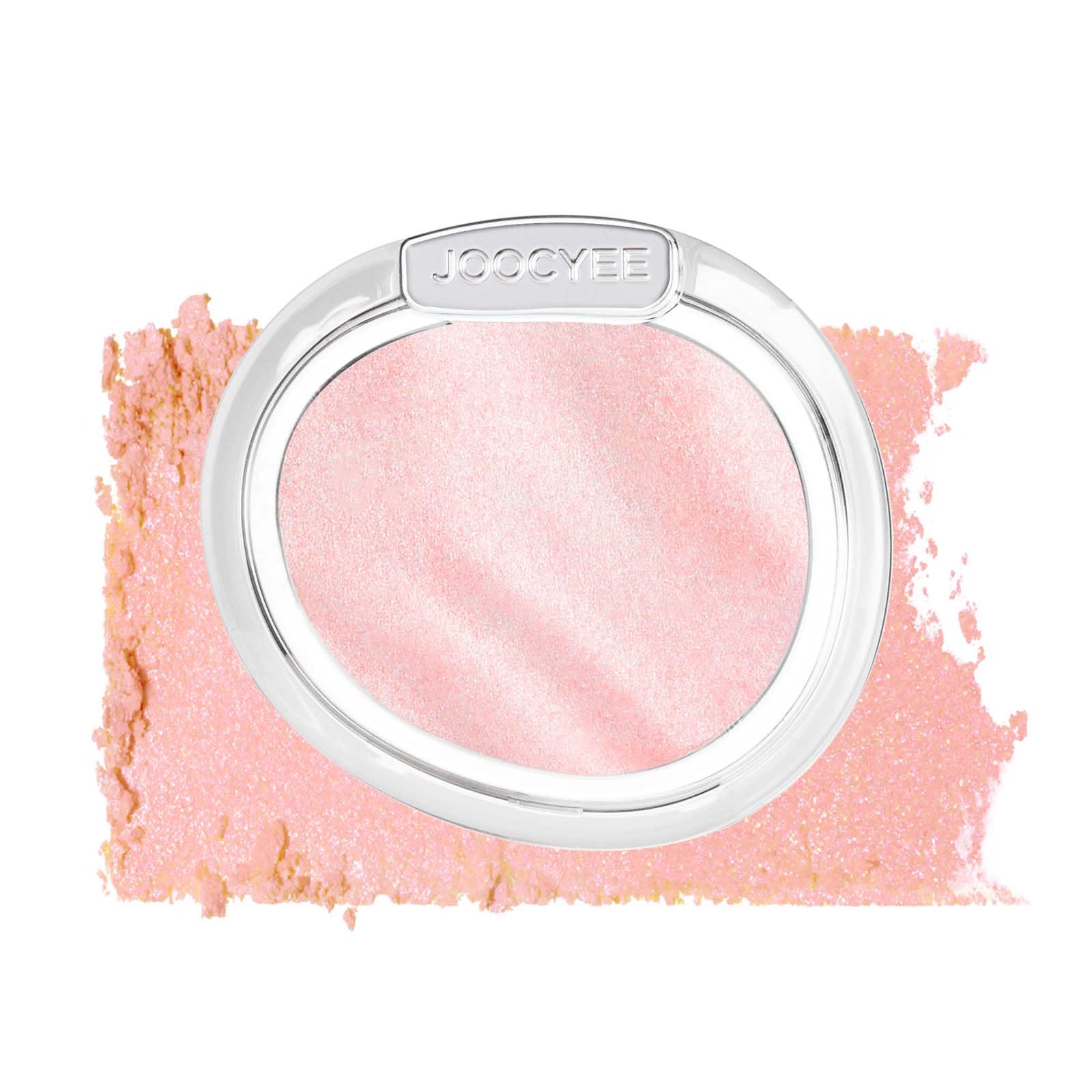 JOOCYEE AURA Glazed Blush Highlighter Luminous Powder Blush - Pink Glow | Dewy Finish Micro-Milled Skin Smoothing Face Brightener Baked Powder All-Day Radiance Natural Clean Makeup Women