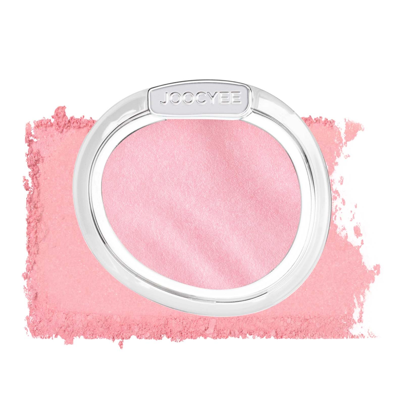 JOOCYEE AURA Glazed Blush Highlighter Luminous Powder Blush - Pink Glow | Dewy Finish Micro-Milled Skin Smoothing Face Brightener Baked Powder All-Day Radiance Natural Clean Makeup Women