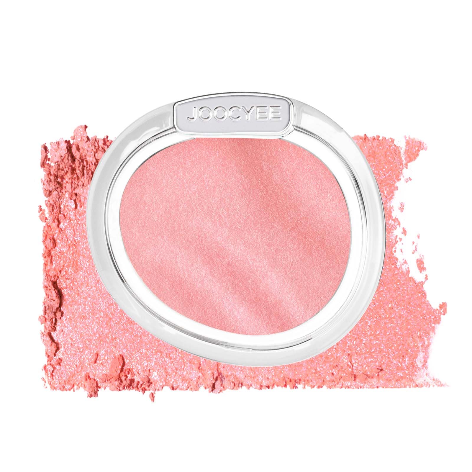 JOOCYEE AURA Glazed Blush Highlighter Luminous Powder Blush - Pink Glow | Dewy Finish Micro-Milled Skin Smoothing Face Brightener Baked Powder All-Day Radiance Natural Clean Makeup Women