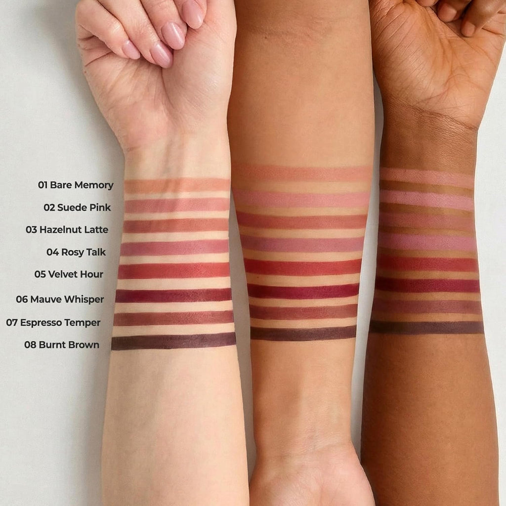Laka Lip Liner - Smooth & Blendable Soft Matte Lip Contour Pencil for Shaping & Overlining Lips | Waterproof Formula, Oil-Cleanse Off, Long-Lasting Wear | #02 Suede Pink (Cool Nude Pink)