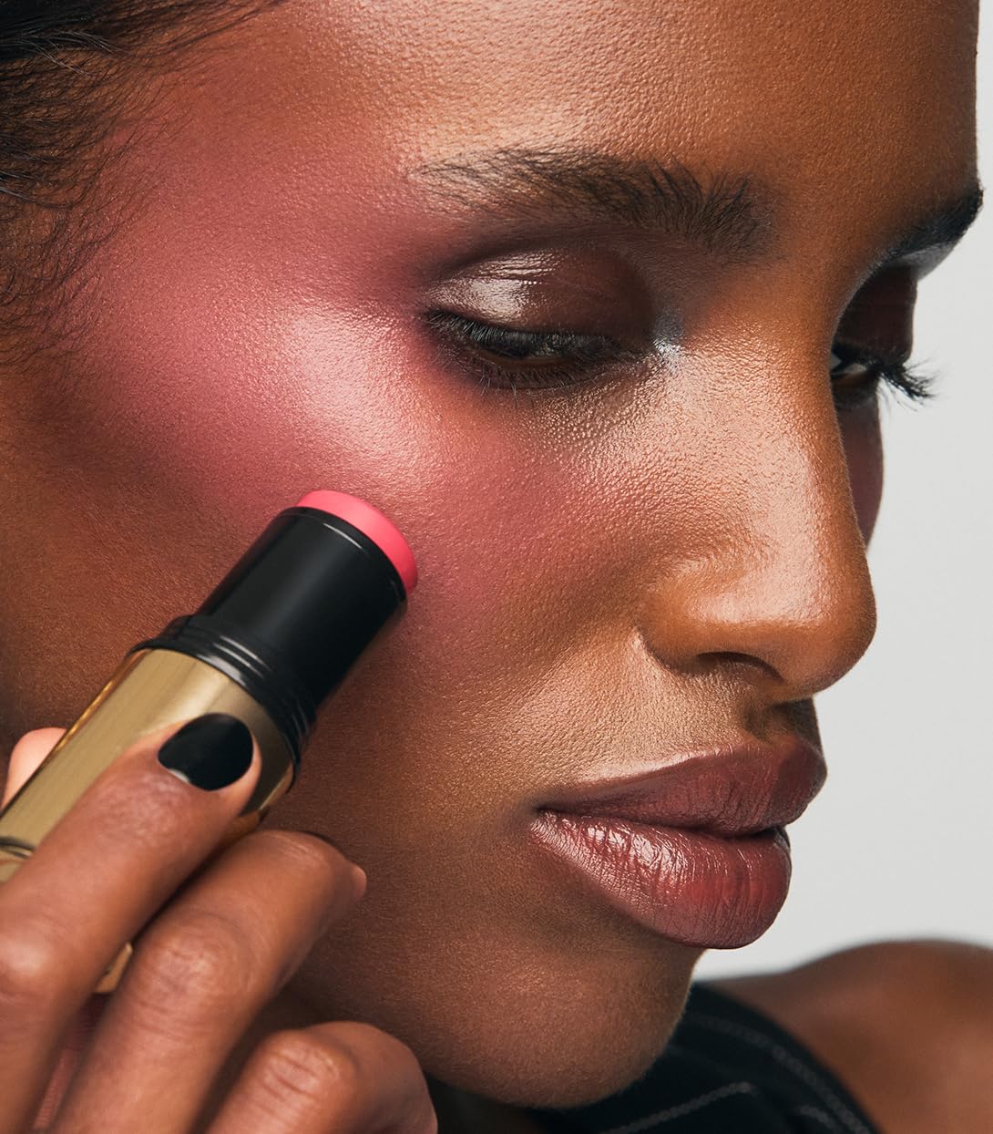 MAKE Beauty Cream Stroke Cream Blush Stick for Cheeks - Vibrant, Natural Soft Matte Finish - Shade Chroma, Pinky Coral Blush Makeup