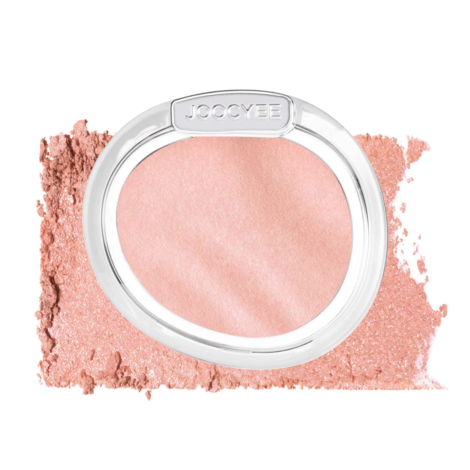 JOOCYEE AURA Glazed Blush Highlighter Luminous Powder Blush - Pink Glow | Dewy Finish Micro-Milled Skin Smoothing Face Brightener Baked Powder All-Day Radiance Natural Clean Makeup Women
