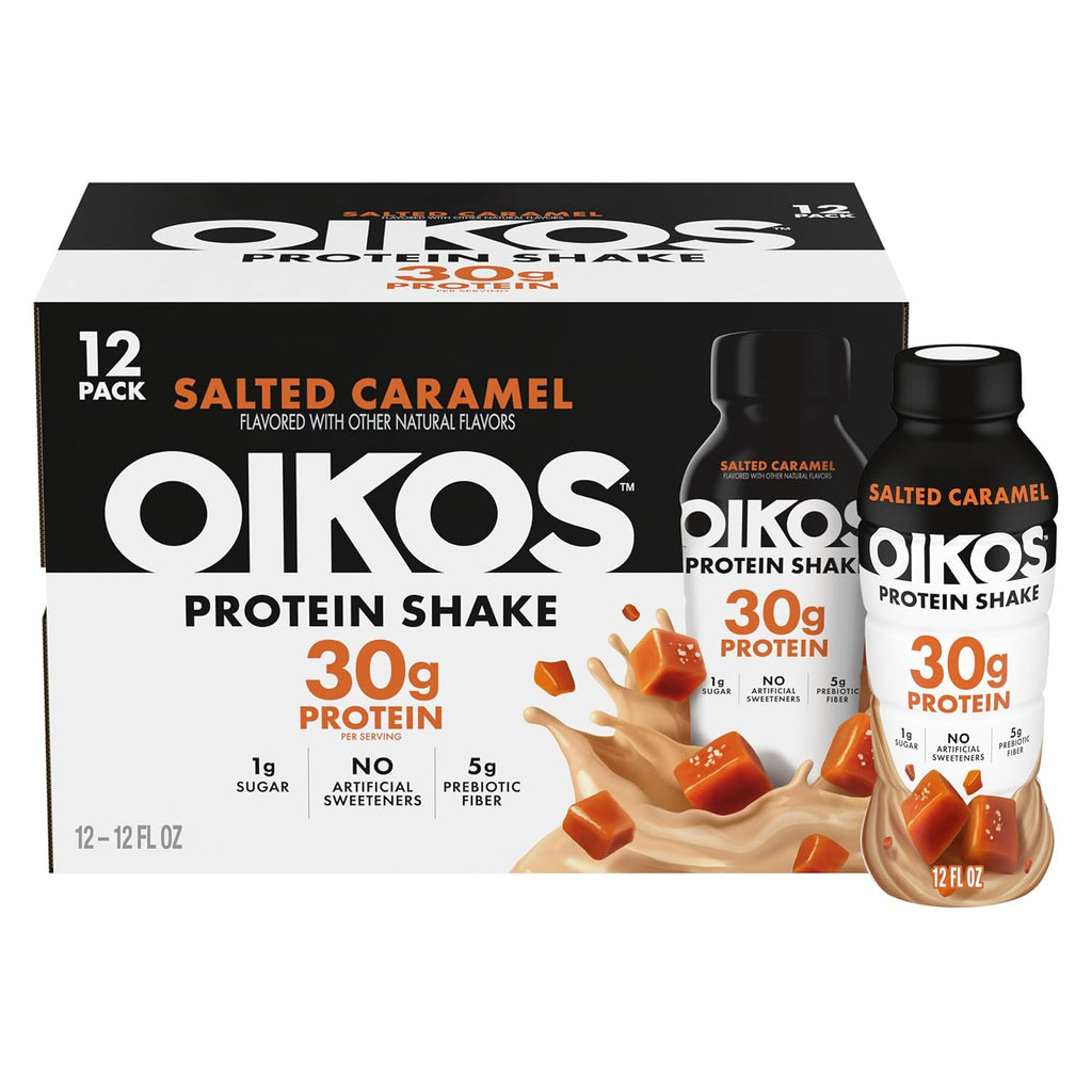 Oikos Protein Shake, Salted Caramel, 30g Protein, 12 fl oz, 12 Count