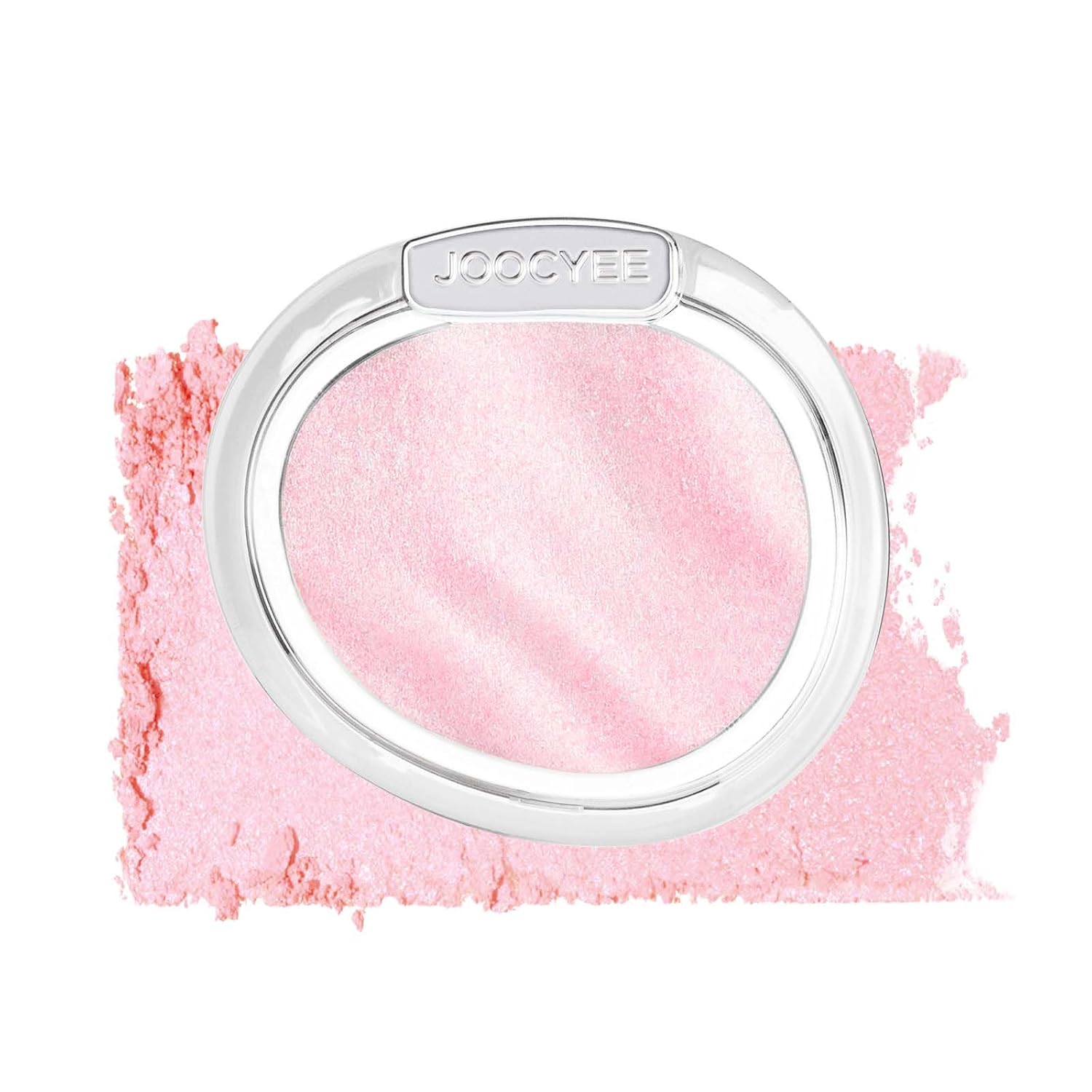 JOOCYEE AURA Glazed Blush Highlighter Luminous Powder Blush - Pink Glow | Dewy Finish Micro-Milled Skin Smoothing Face Brightener Baked Powder All-Day Radiance Natural Clean Makeup Women