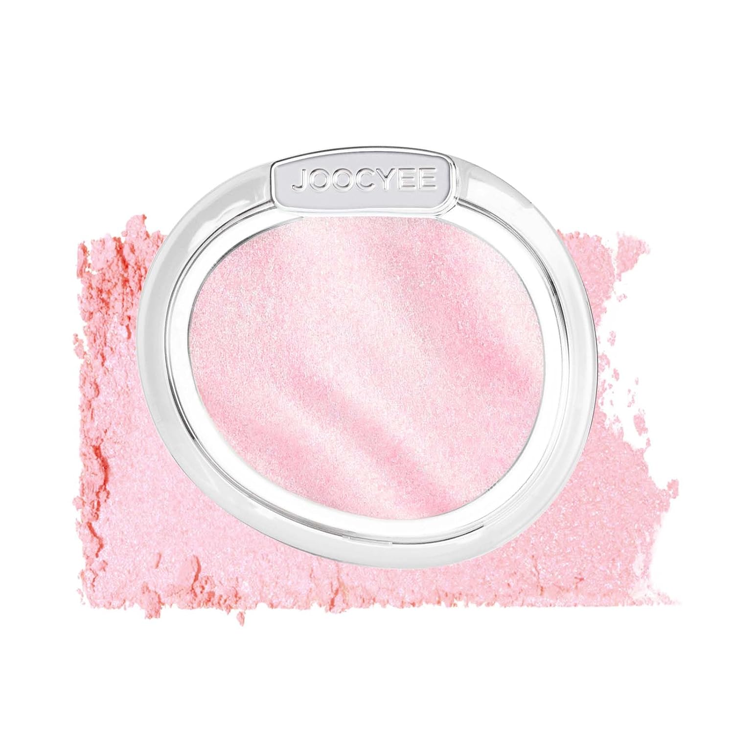 JOOCYEE AURA Glazed Blush Highlighter Luminous Powder Blush - Pink Glow | Dewy Finish Micro-Milled Skin Smoothing Face Brightener Baked Powder All-Day Radiance Natural Clean Makeup Women