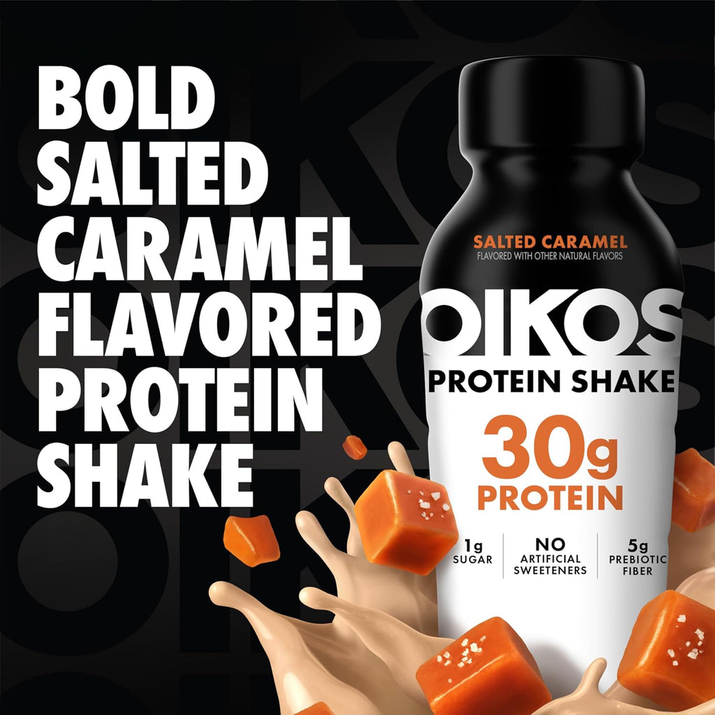 Oikos Protein Shake, Salted Caramel, 30g Protein, 12 fl oz, 12 Count