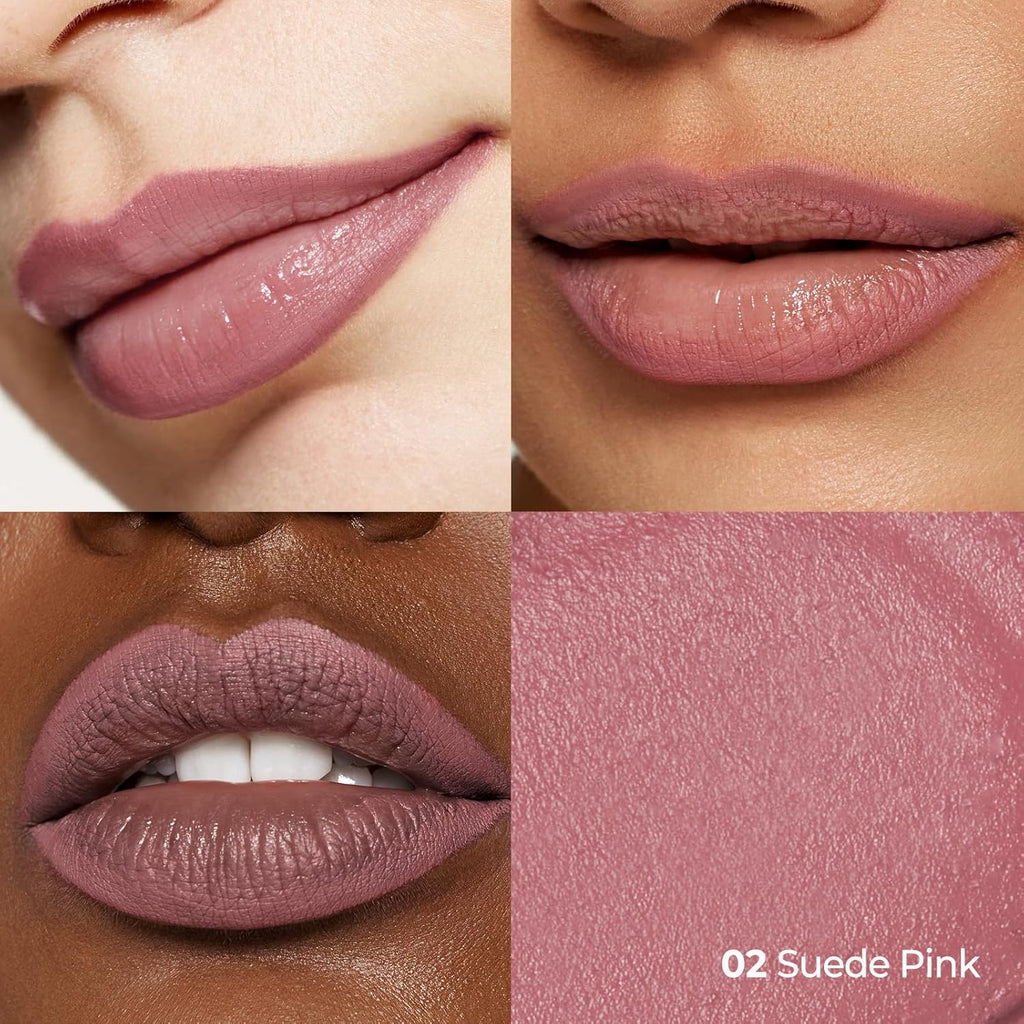 Laka Lip Liner - Smooth & Blendable Soft Matte Lip Contour Pencil for Shaping & Overlining Lips | Waterproof Formula, Oil-Cleanse Off, Long-Lasting Wear | #02 Suede Pink (Cool Nude Pink)